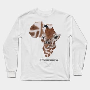 Giraffe my future depends on you Long Sleeve T-Shirt